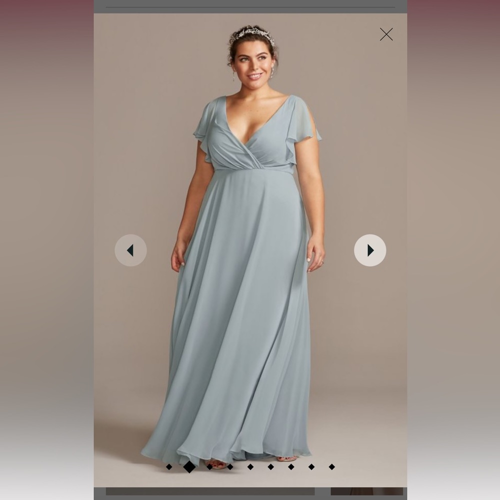 David’s bridal flutter sleeve dress size 14